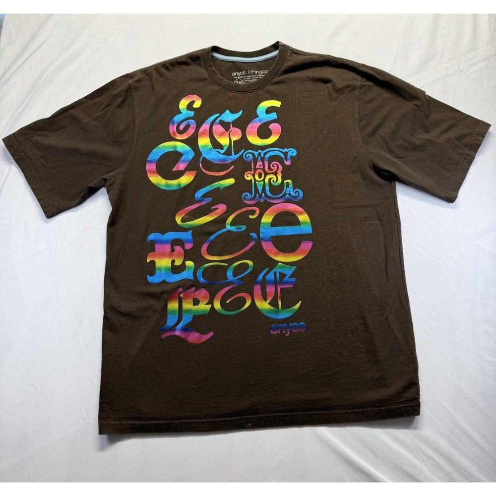 y2k Enyce TShirt Size 2XL‎ 2000s Rainbow logo streetwear hip hop vintage tee